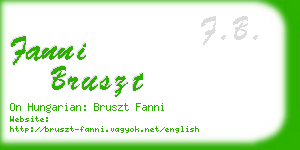 fanni bruszt business card